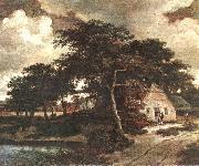 Meindert Hobbema Landscape with a Hut oil painting reproduction